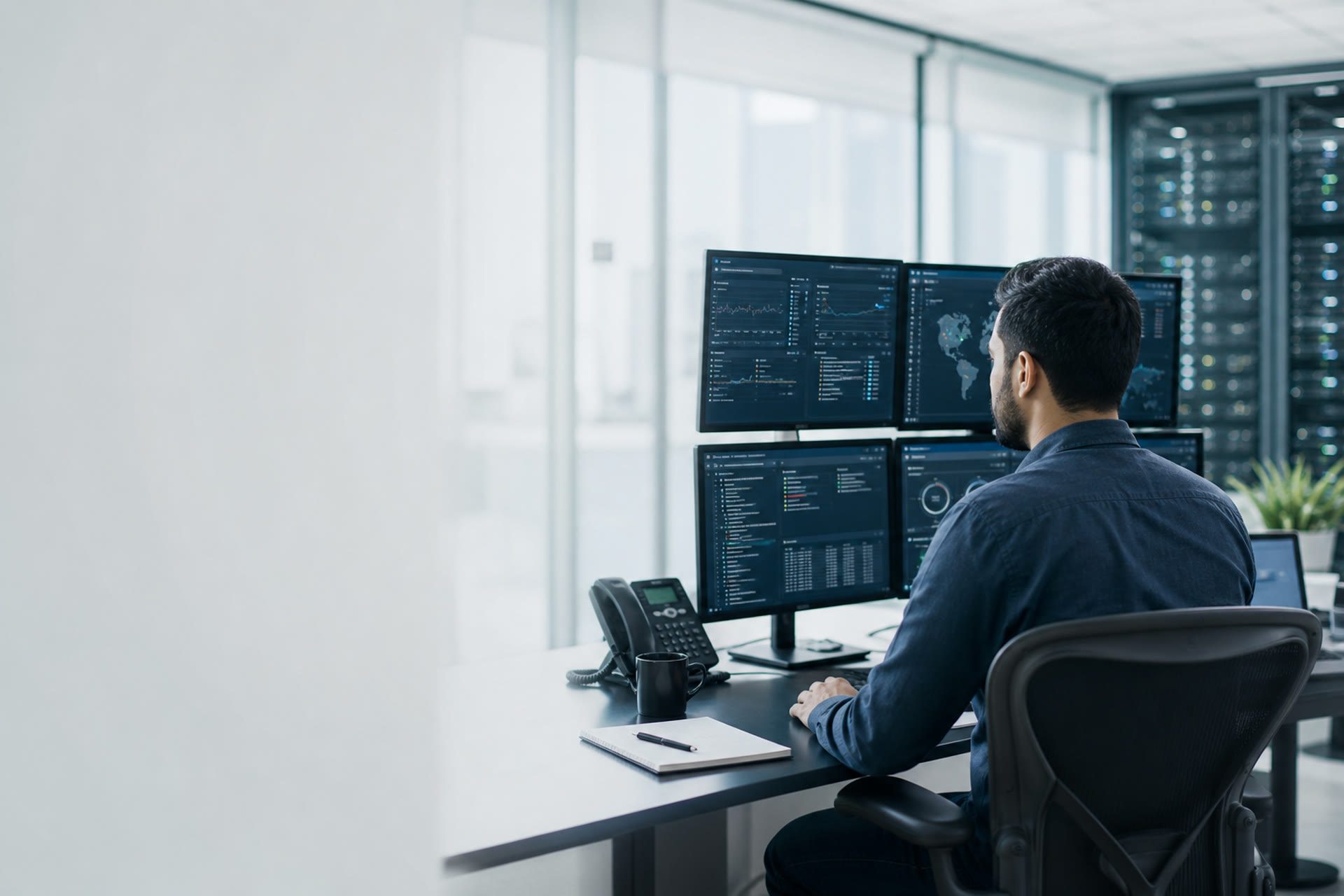 Specialist care monitorizează securitatea și mentenanța unui site