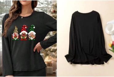 Setul de Pijamale cu Imprimeu Gnomi de Crăciun – Alege Confortul și Stilul Festiv de pe Temu! 27 oferteromania.ro image34